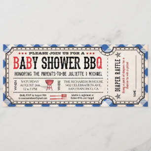 Invitaciones de Raffle de papel Baby Shower para b