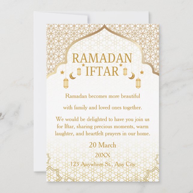 Invitaciones de Ramadan Mubarak – Iftar Familiar E (Anverso)