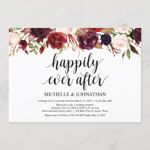 Invitaciones de recepción de boda de fuga floral b