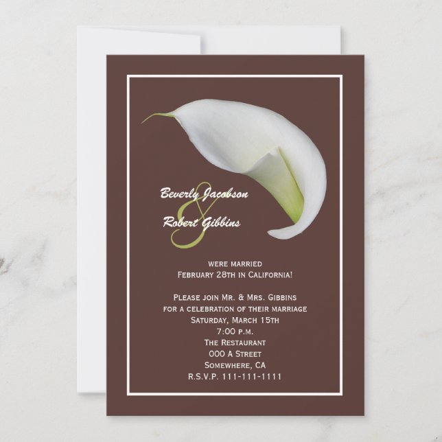 Invitaciones de recepción de boda después de la bo (Anverso)