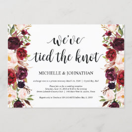 Invitaciones de recepción de boda floral de Borgoñ