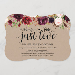 Invitaciones de recepción de boda íntima floral bo