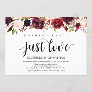 Invitaciones de recepción de boda íntima floral bo