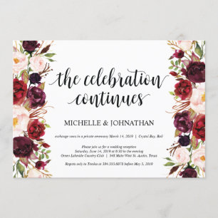 Invitaciones de recepción de Elopement Floral de B