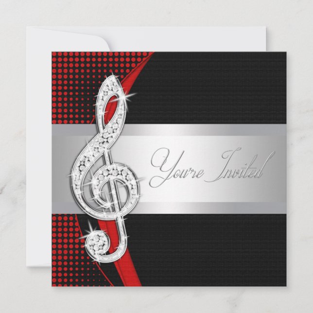 Invitaciones de Recital de Clave de Sol de Música  (Anverso)