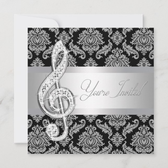 Invitaciones de recital de clave de sol de música  (Anverso)