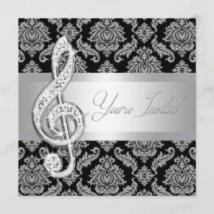 Invitaciones de recital de clave de sol de música