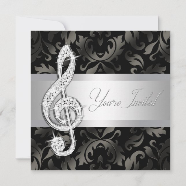 Invitaciones de recital de música de clave de sol  (Anverso)