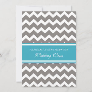 Invitaciones de renovación de Boda de Chevron Verd
