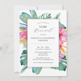 Invitaciones de Renovación de Votos Flores Tropica