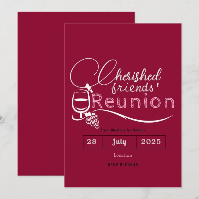 Invitaciones de Reunión de Amigos Queridos (Anverso / Reverso)