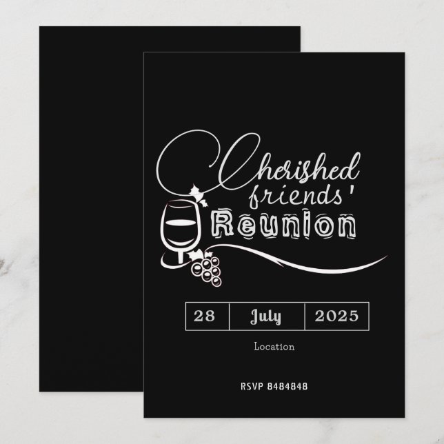 Invitaciones de Reunión de Amigos Queridos (Anverso / Reverso)