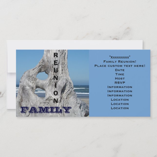 Invitaciones de Reunión Familiar Playa del Océano  (Anverso)