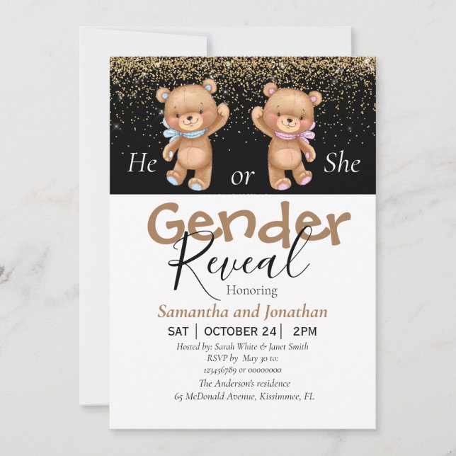 invitaciones de revelación de género lindas (Anverso)