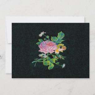 Invitaciones de Rosa en inglés Boda rosa negro