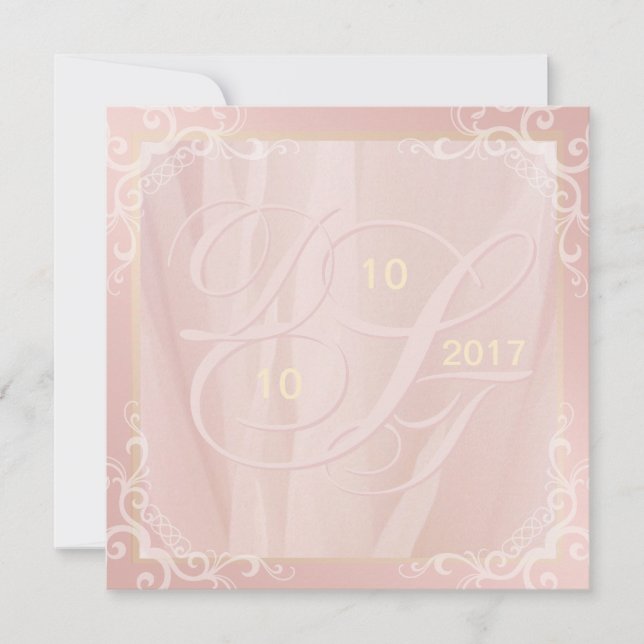 Invitaciones de Rosa Gold y Rubor (Anverso)