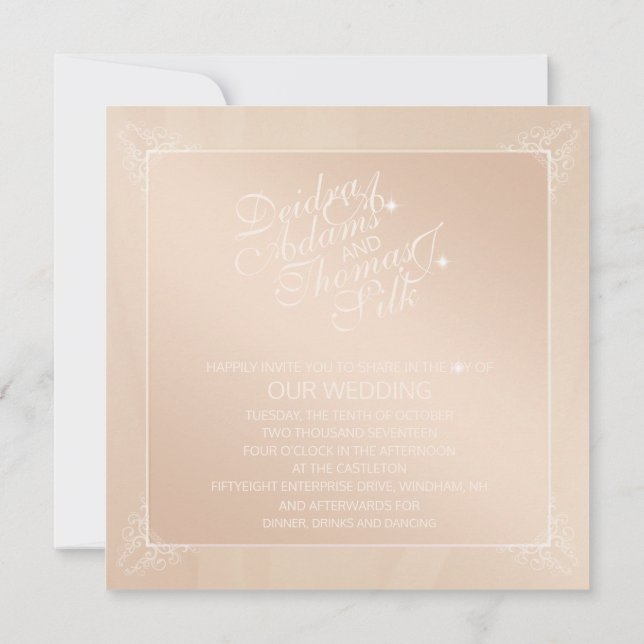 Invitaciones de Rosa Gold y Rubor (Reverso)