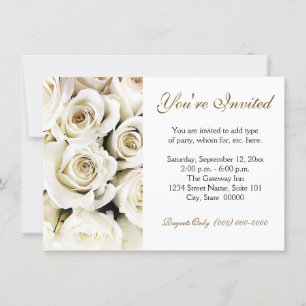 Invitaciones de rosas blancas