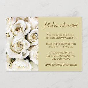 Invitaciones de rosas blancas
