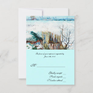 Invitaciones de RSVP a bodas de invierno en el cam