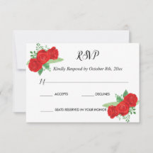 Invitaciones de RSVP Charra, charra de Roses Rojos