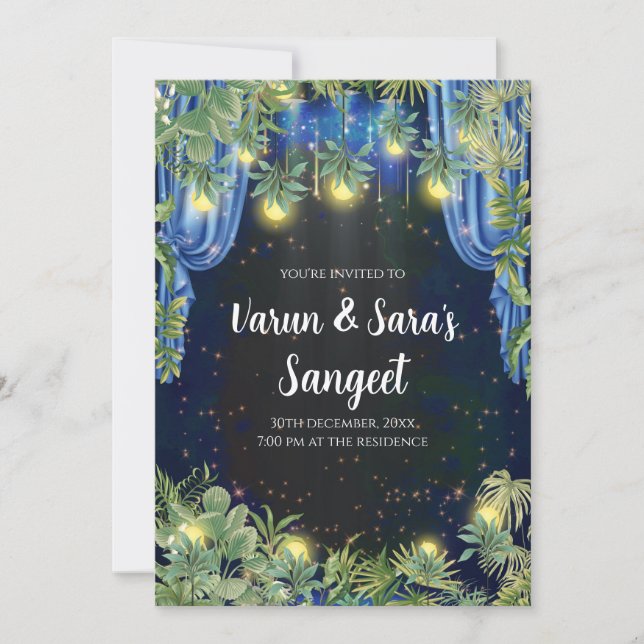 Invitaciones de Sangeet Invitaciones digitales de  (Anverso)