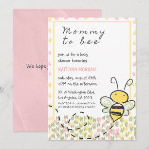 Invitaciones de shower de bebé abeja Rustica Niña