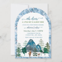 Invitaciones de shower para bebé niño de acuarela