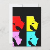 Invitaciones de silueta de prueba de vino PopArt e