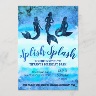 Invitaciones de sirena adulta