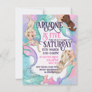 Invitaciones de Sirenitas Lindas