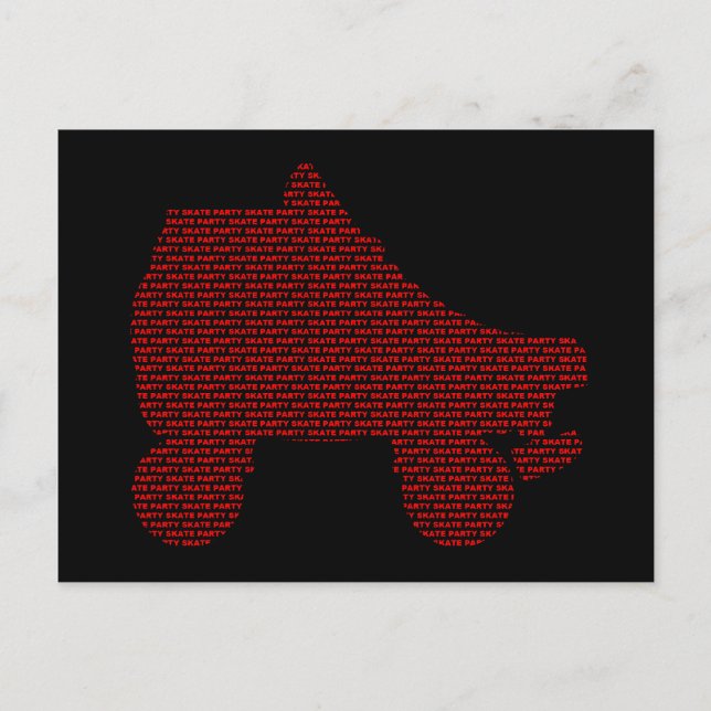 invitaciones de skate party : pilas de tipos (Anverso)