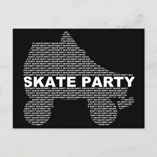 invitaciones de skate party : pilas de tipos (Anverso)