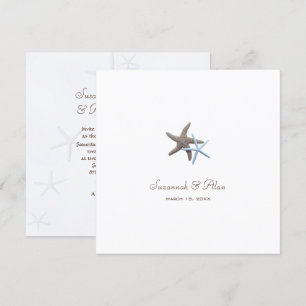 Invitaciones de Starfish Couple Beach Wedding Squa