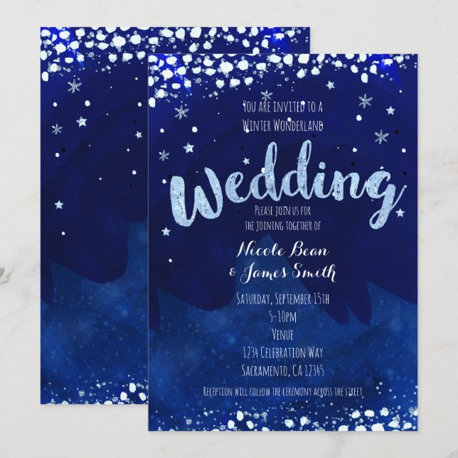 Invitaciones de Starry Sky BODA Winter Wonderland (Anverso / Reverso)