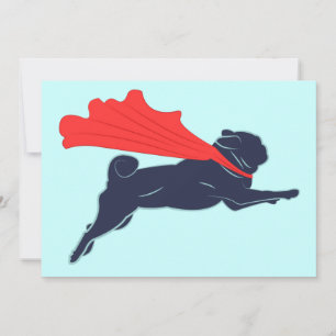 Invitaciones de Super Pug