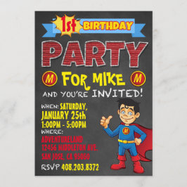 Invitaciones de superhéroes de cumpleaños. Fiesta