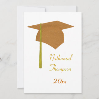 Invitaciones de tapón de graduación amarillo y nar