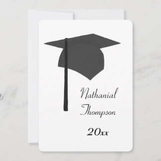 Invitaciones de tapón negro de graduación y de tac