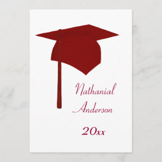 Invitaciones de tapón rojo de graduación y de tacó