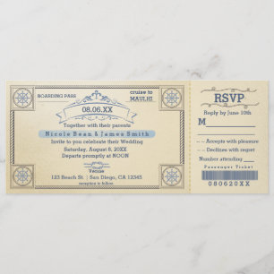 Invitaciones de Tarjeta de Embarque Vintage para B