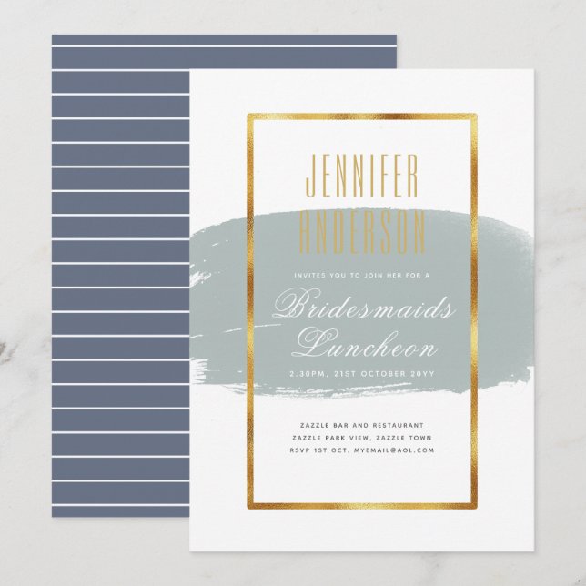 Invitaciones de té de brunch para almuerzo de dama (Anverso / Reverso)