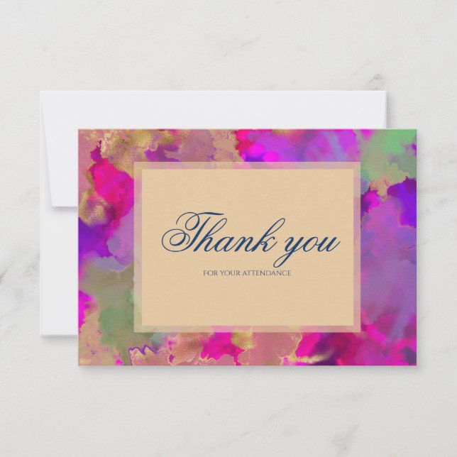 Invitaciones de tinta mármol rosa, púrpura, verde (Anverso)