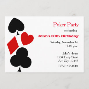 Invitaciones de Trajes de Cartas de Juego de Fiest