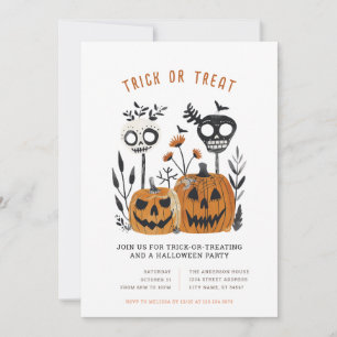 Invitaciones de truco o trato de Halloween