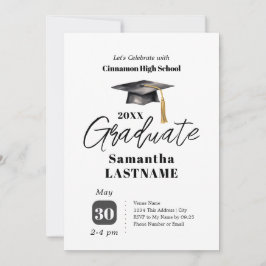 Invitaciones de una foto para fiesta de graduación