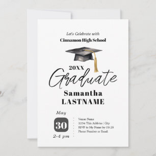 Invitaciones de una foto para fiesta de graduación