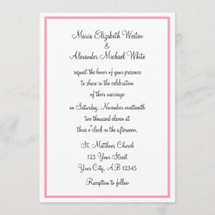 Invitaciones de unión de esquema rosado