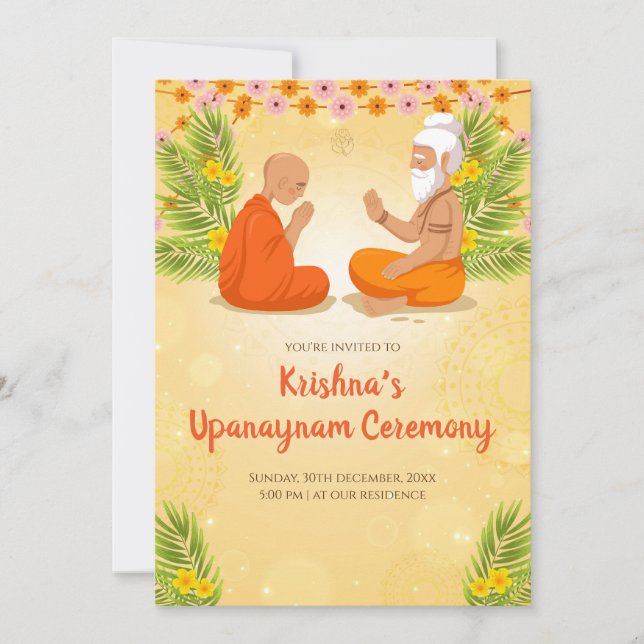 Invitaciones de Upanayanam y Ceremonia de Subproce (Anverso)