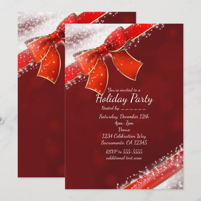 Invitaciones de vacaciones a Navidades de Bow y Sp (Anverso / Reverso)